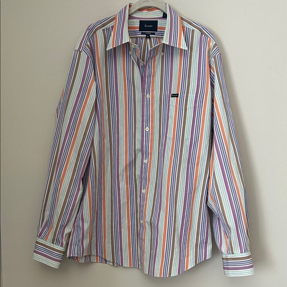 Faconnable Vibrant Striped Men's Shirt